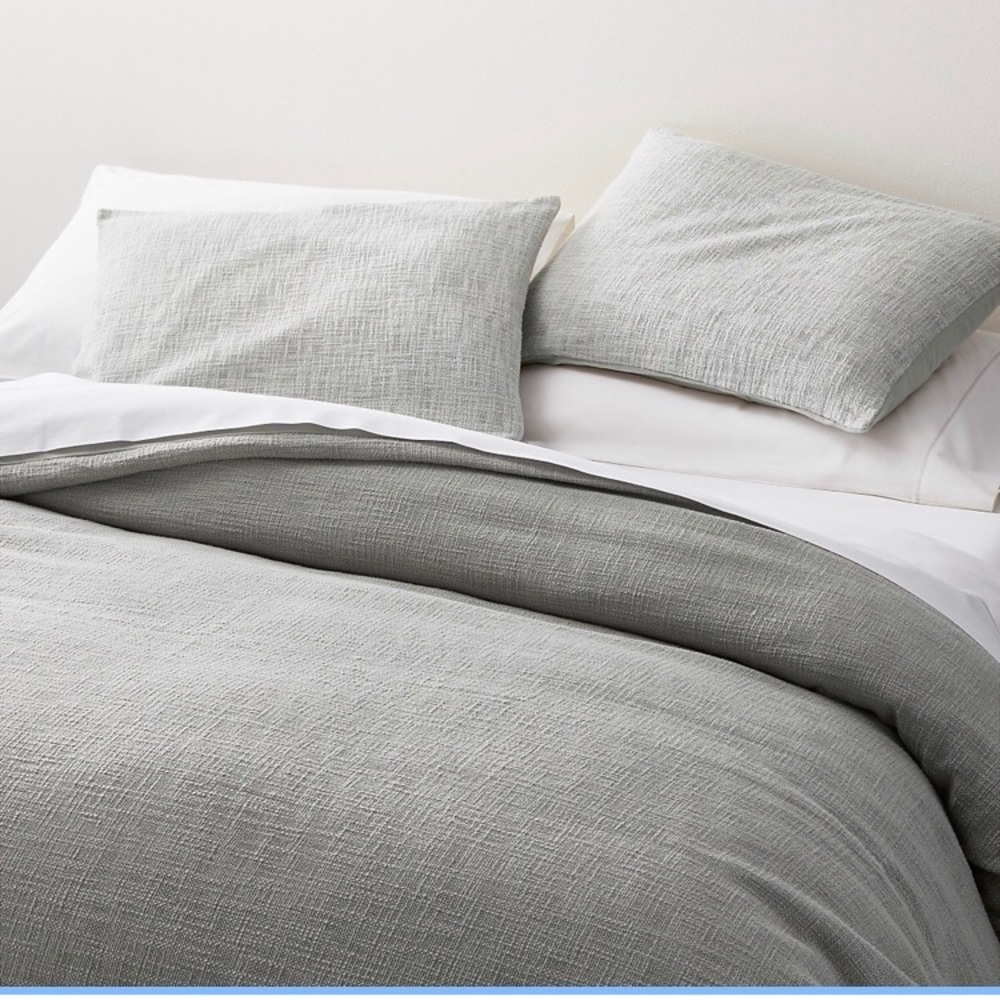 crate & barrel lindstrom grey duvet